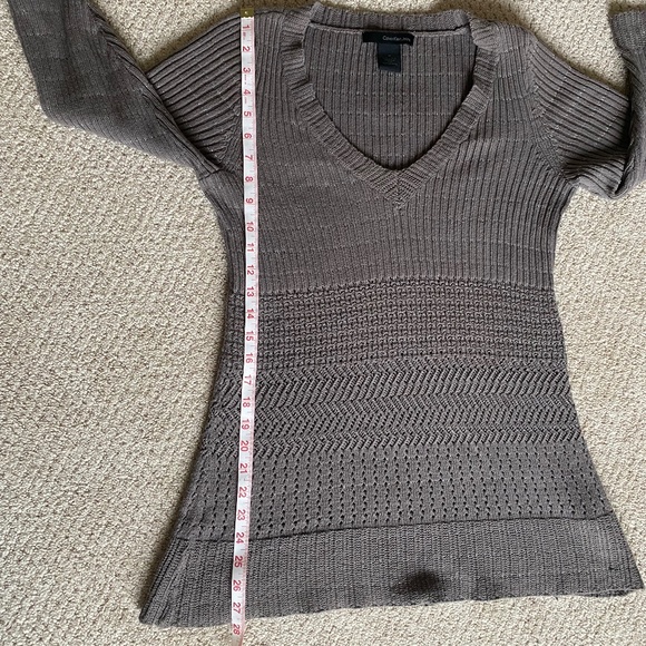 Calvin Klein  tunic sweater v-neck metallic thread Medium - Picture 5 of 13